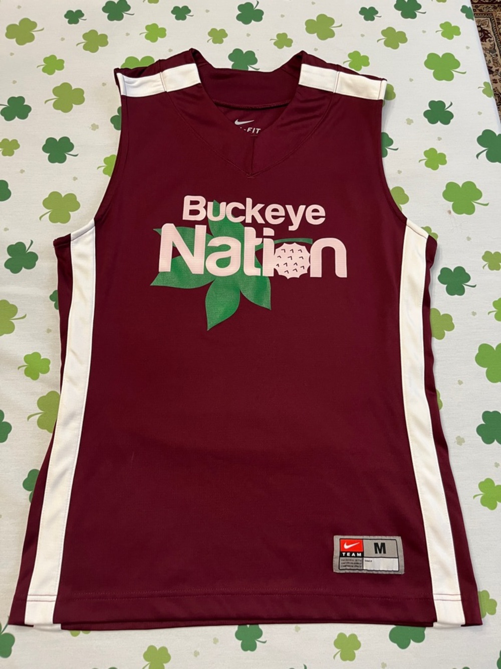 Nike Maroon and White Buckeye Nation Basketball Jersey